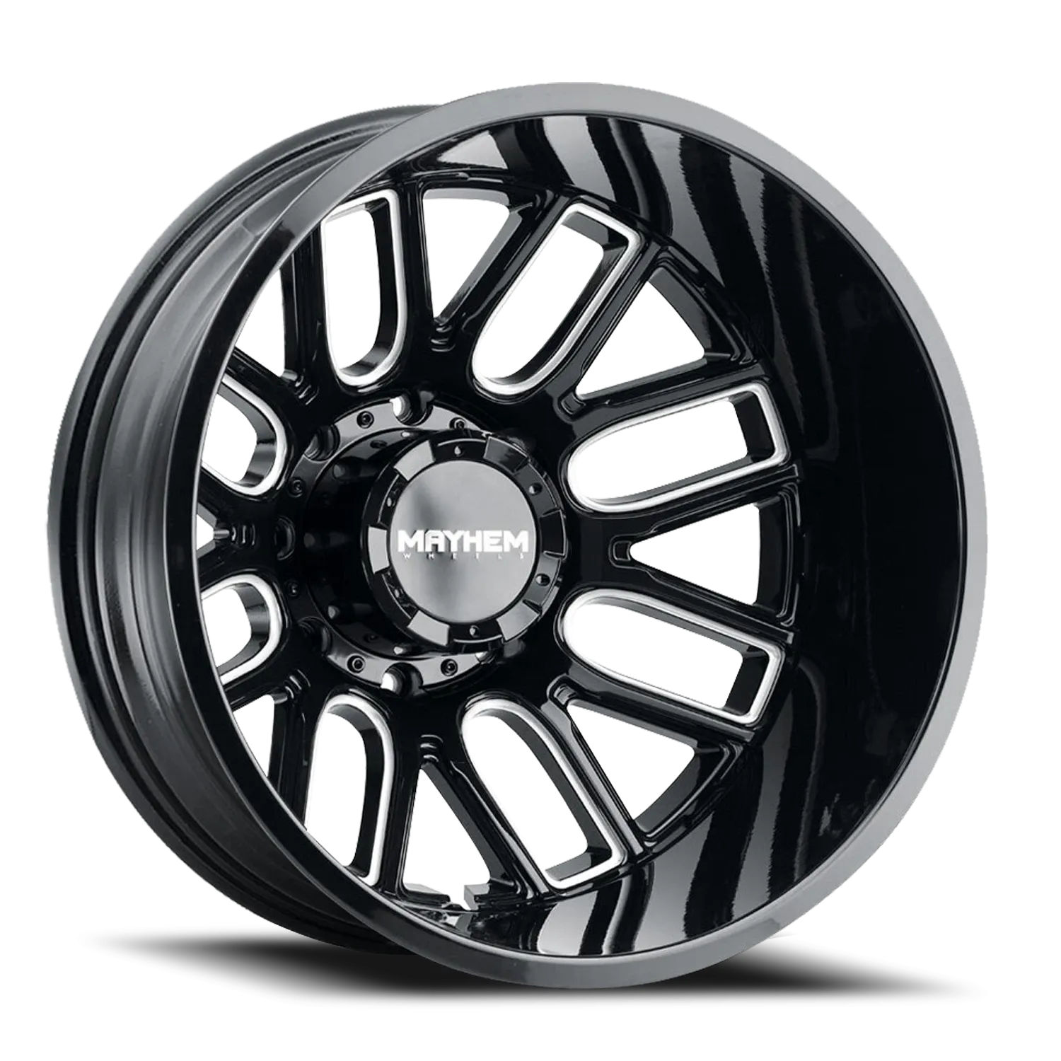 MAYHEM COGENT DUALLY 8107D GLOSS BLACK MILLED 20X8.25 GLOSS BLACK/MILLED SPOKES